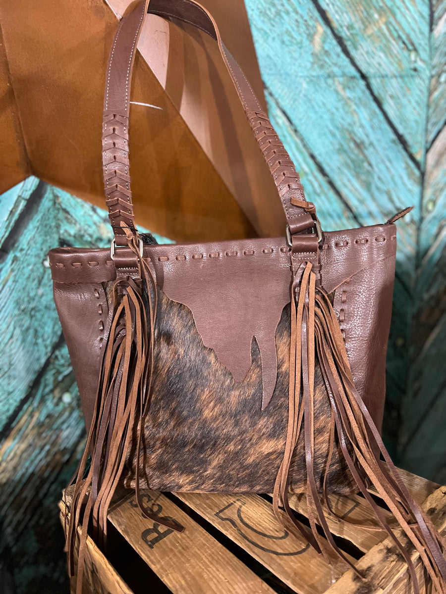 COWHIDE & FRINGE PURSE – Cowgals Boutique