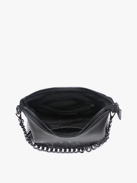 Rhinestone & Chain Detailed Shoulder Bag