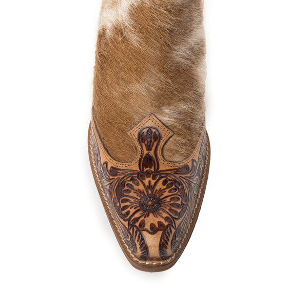 Myra Winchester Hair-On Hide & Hand-Tooled Boots