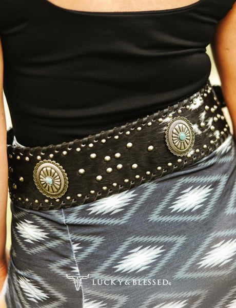 Lucky & Blessed Cowhide Belt