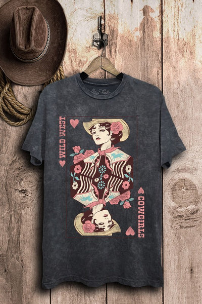 Wild West Queen of Hearts Cowgirl Graphic Top