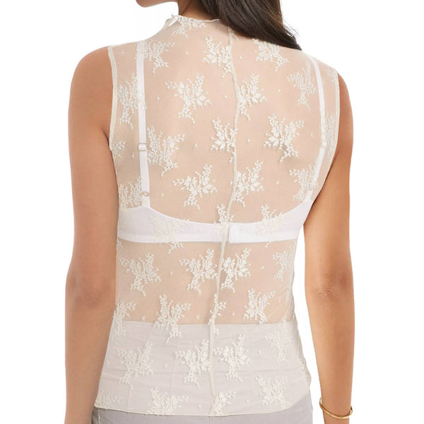 Sheer Lace Sleeveless Top