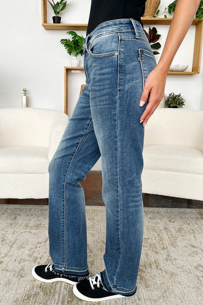 Judy Blue Full Size Mid Rise Release Hem Jeans