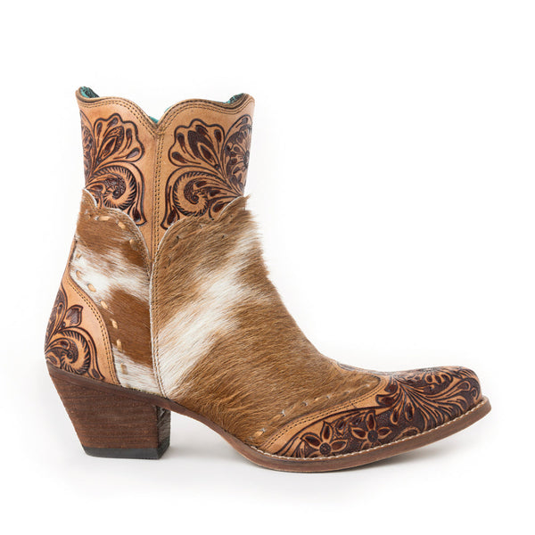 Myra Winchester Hair-On Hide & Hand-Tooled Boots