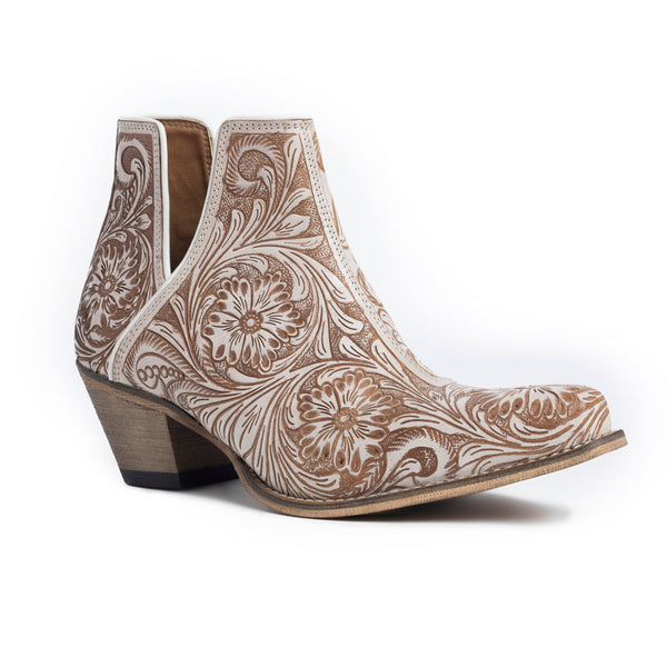 Myra Western Moxie Hand-Tooled Booties