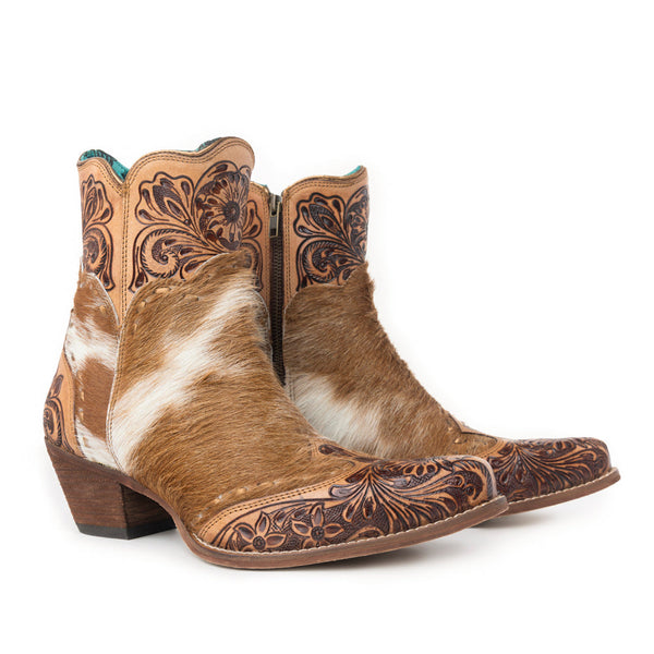 Myra Winchester Hair-On Hide & Hand-Tooled Boots