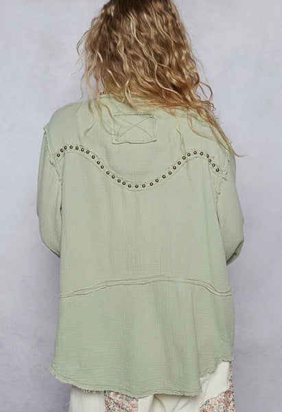 Studded long sleeve shirt