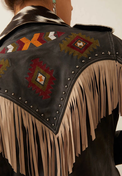 Myra Phoenix Leather Fringe Jacket