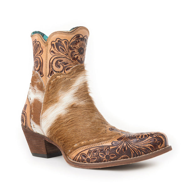 Myra Winchester Hair-On Hide & Hand-Tooled Boots