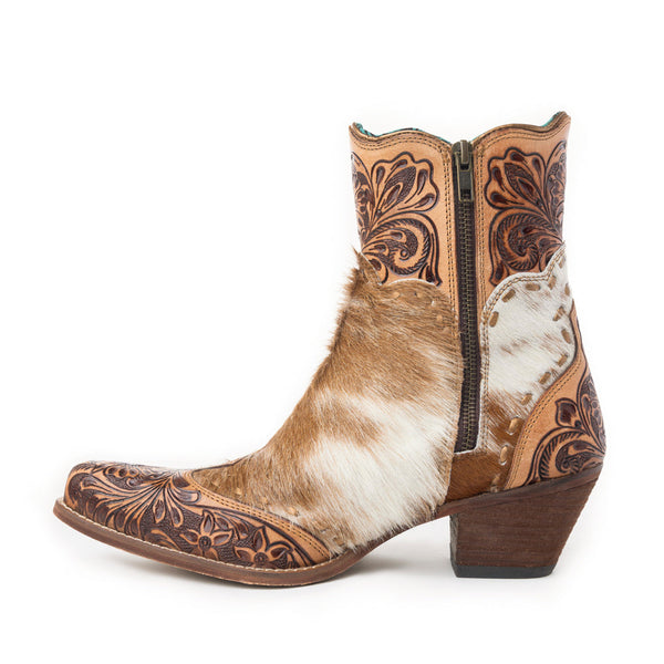 Myra Winchester Hair-On Hide & Hand-Tooled Boots
