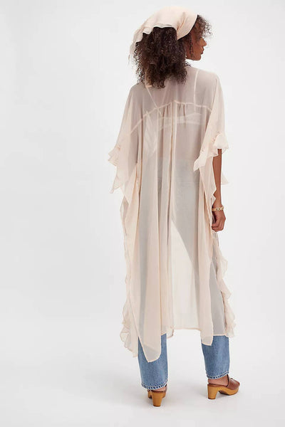 Boho Lightweight Sheer Ruffle Duster