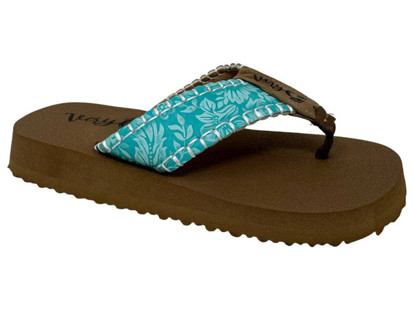 Very G Women's Floral Embossed Flip Flops