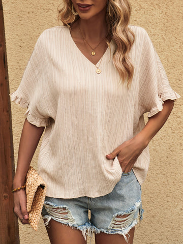 V-Neck Half Sleeve Blouse